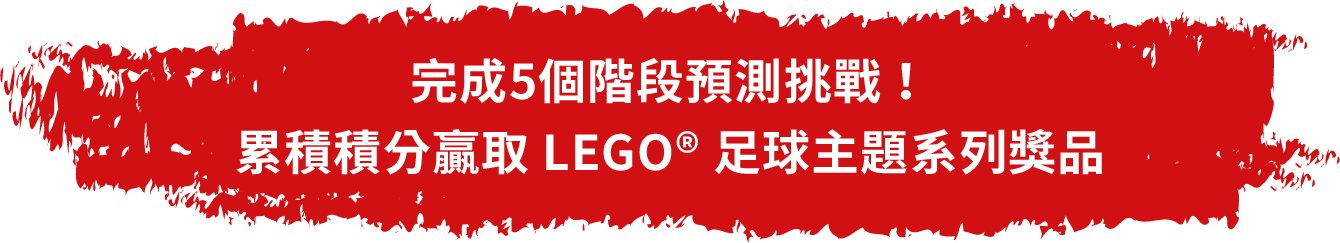 完成4個階段預測挑戰！累積積分贏取 LEGO 足球主題系列獎品